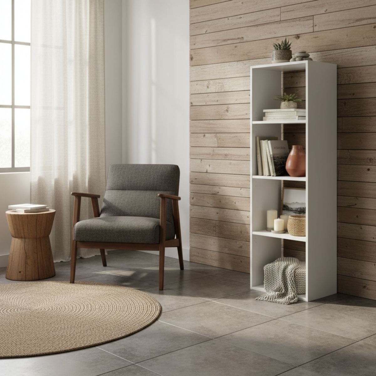 Étagère colonne 4 cases 