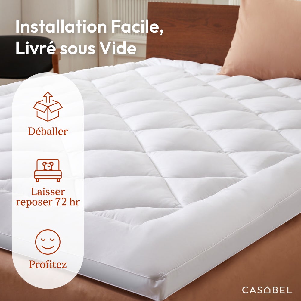 CASABEL Surmatelas Douceur 140 x 200 cm en Microfibre - 6