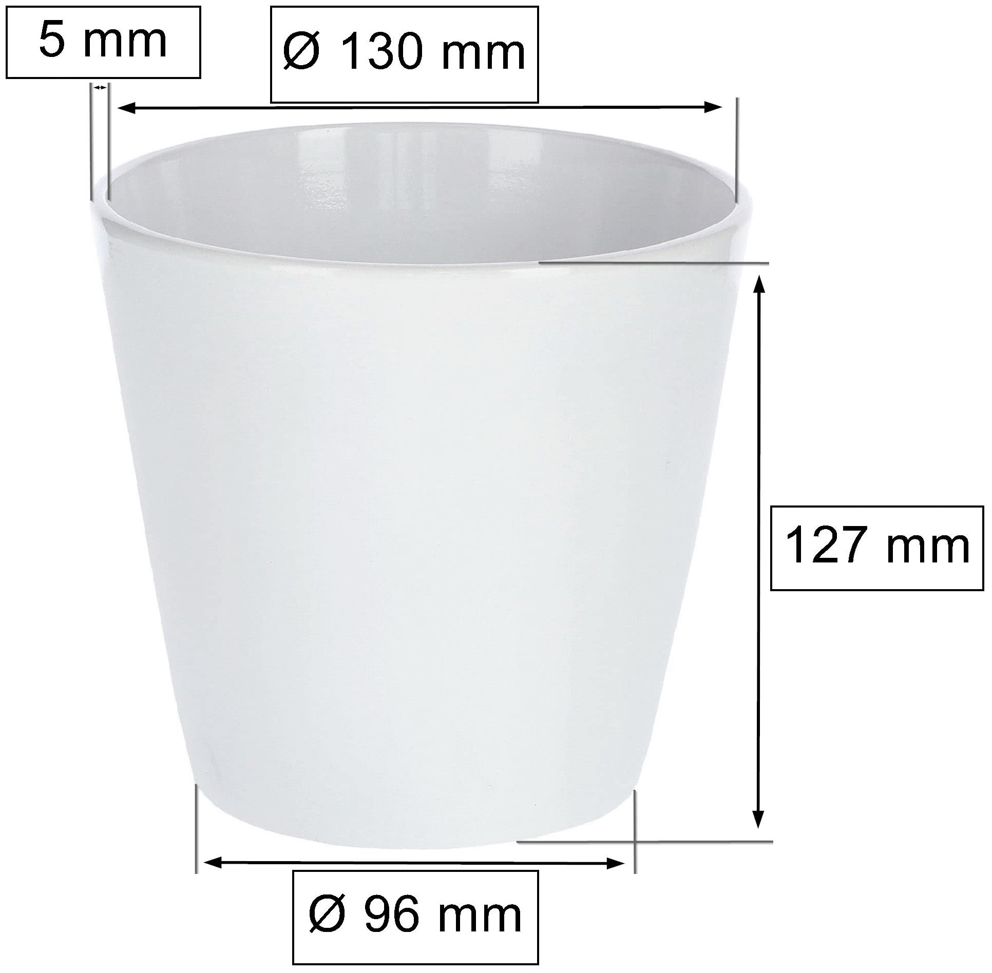Zestaw 2x doniczka donica osłonka ceramiczna na kwiaty rośliny biała 13 cm - KOTARBAU - 2