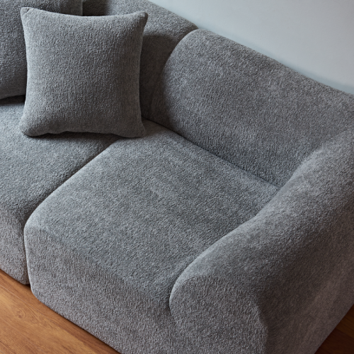 Divano 2 posti in velluto moderno con cuscini – Divano compatto per salotto, ufficio e appartamento – Design morbido per un comfort duraturo - 5