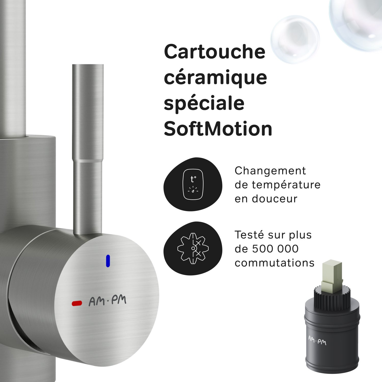 Robinet de Cuisine 360° Rotatif en Acier Inoxydable, Mitigeur de Cuisine avec Aérateur Détachable – Robinet Moderne pour Évier de Cuisine AM.PM - 2