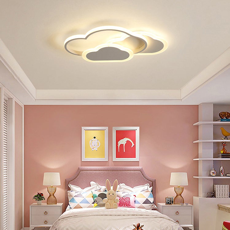 Lámpara de techo LED, lámpara de techo para habitación infantil de 42 W con control remoto, luz de techo LED de nube regulable de 52 cm, 3000-6000 K - 2