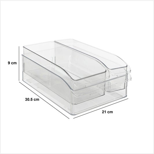 Zestaw 3 organizerów Smart Fridge do lodówki transparentny - 6