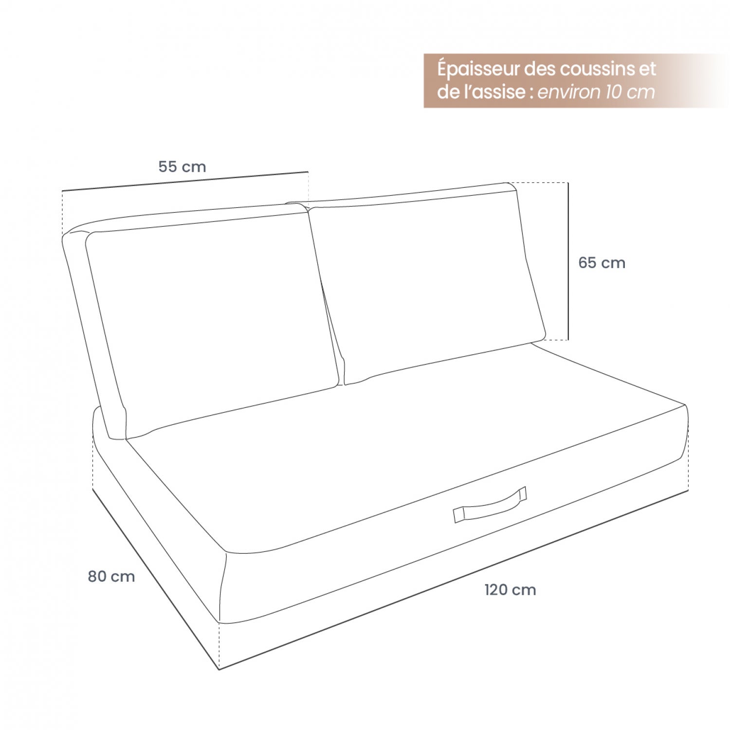 Kit de coussins pour palette déhoussables - Bleu turquoise - Linxor - 2
