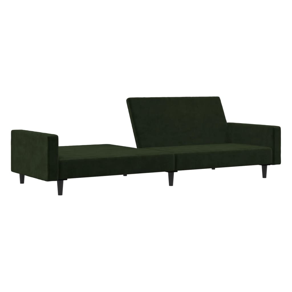 Canapé-lit | Lit simple | Canapé convertible à 2 places vert foncé velours CFW39634 - 4