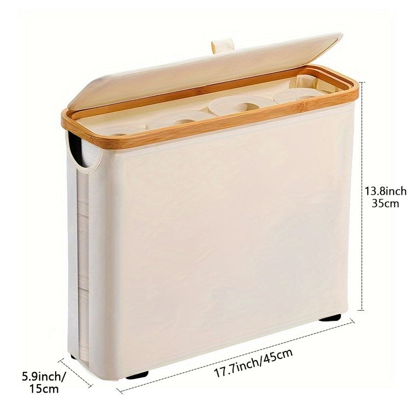 Lifewit Rangement Papier Toilette, Réserves à Rouleaux De Panier Papier Toilette WC Avec Bambou Couvercle, Boite Rangement Salle De Bain, Accessoires