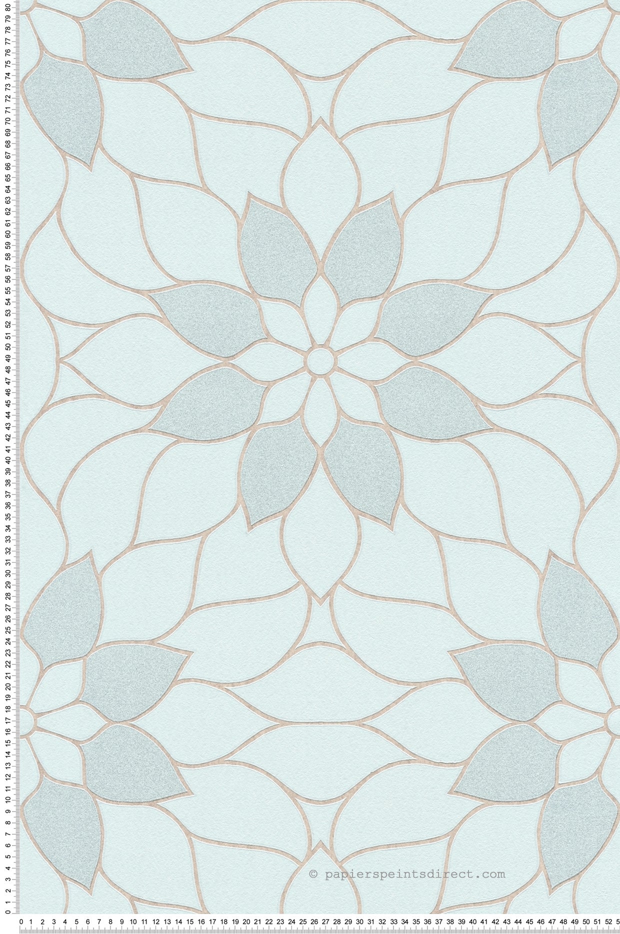 Papel pintado flores azul claro - 53 cm x 10,05 m - a.s. création