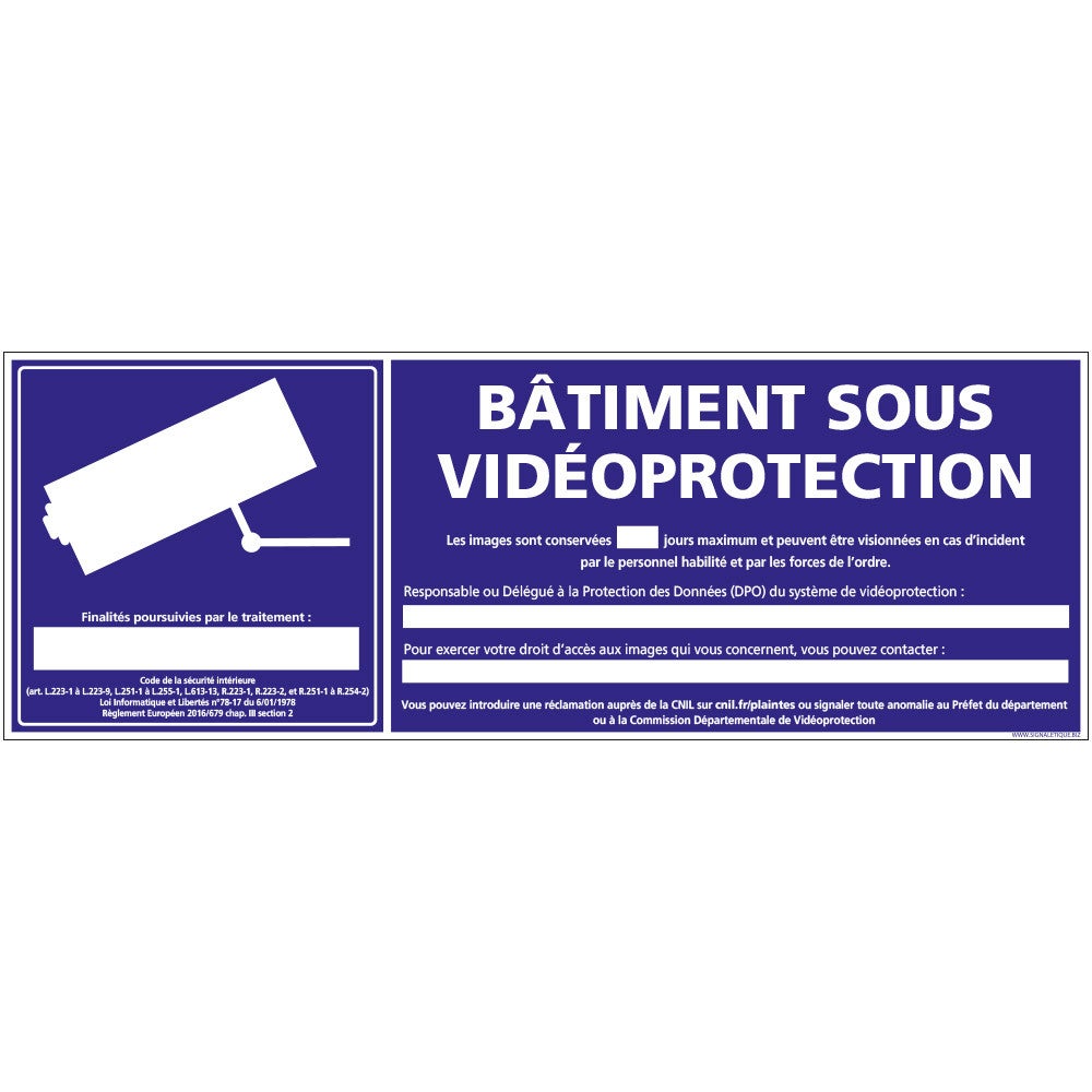 Panneau dispositif de sécurité - Propriété sous vidéo surveillance