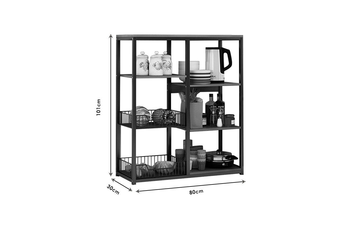 Meyvaser Étagère De Cuisine Haute Métal Blanc 50x30x71,5 Cm - Rangement Micro-ondes