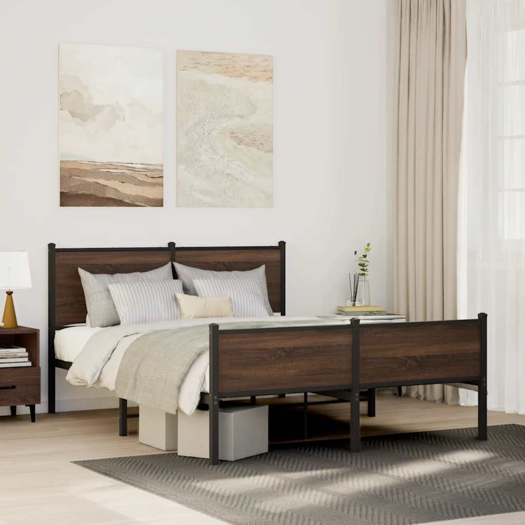 Łóżko Metalowe Czarne Rama łóżka Ze Stelażem Łóżko Do Sypialni Pokoju 150x200 cm