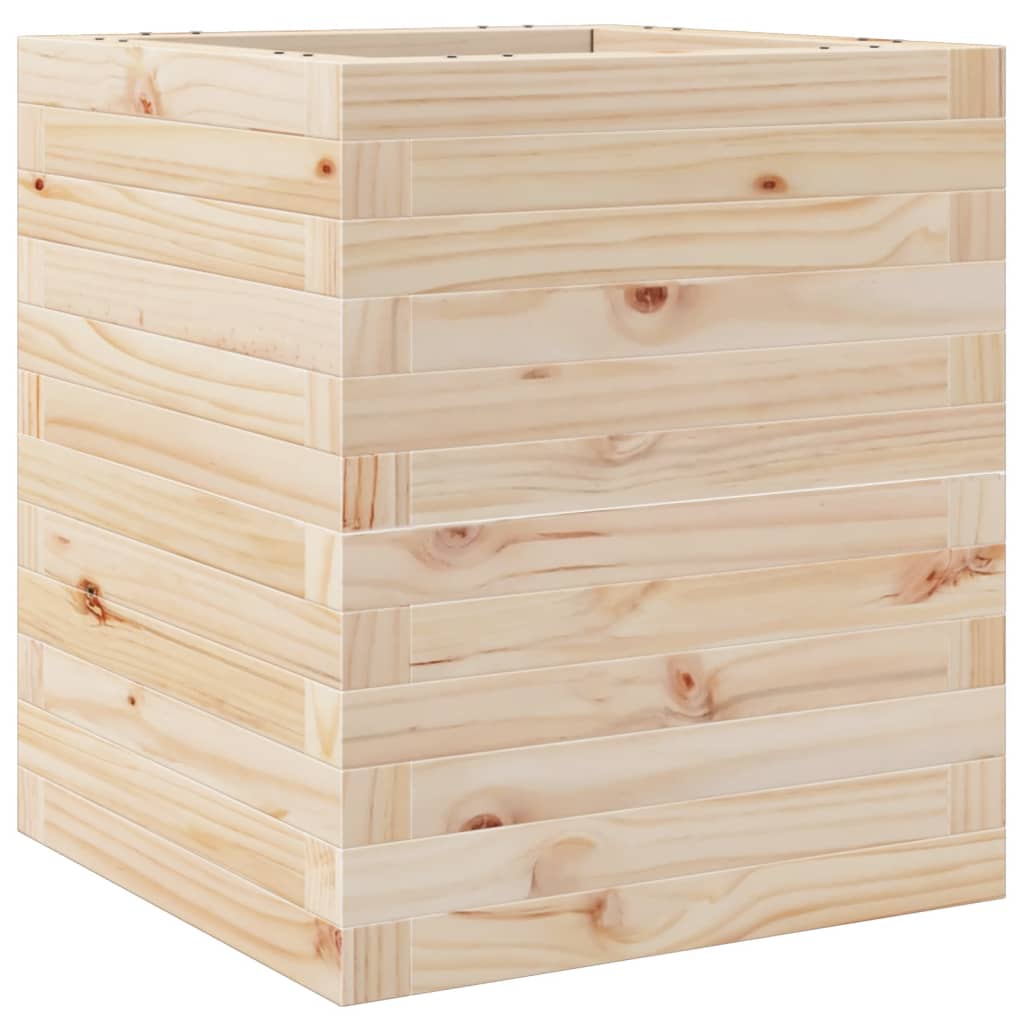 Jardinière bac lit surélevé plantes fleurs terrasse jardin 40 x 40 x 46 cm bois de pin massif marron 02_0037562 - 4