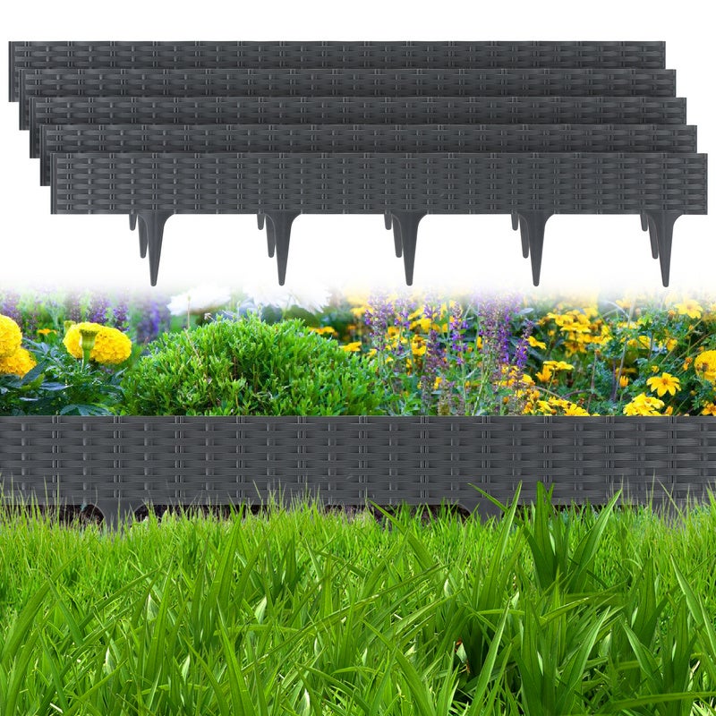 UNUS Bordure Pelouse Métal Galvanisé 25m X 18cm - Bordure Parterre Et Tonte