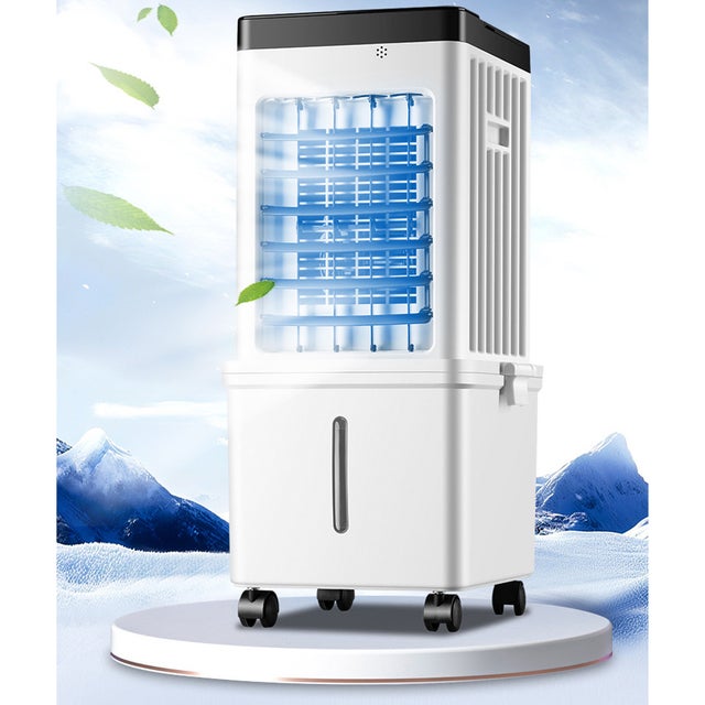 Refroidisseur par évaporation,Portable,2unités,trois vitesses de ventilation,minuterie de sept heures, réservoir d'eau de 15 litres, avec télécommande