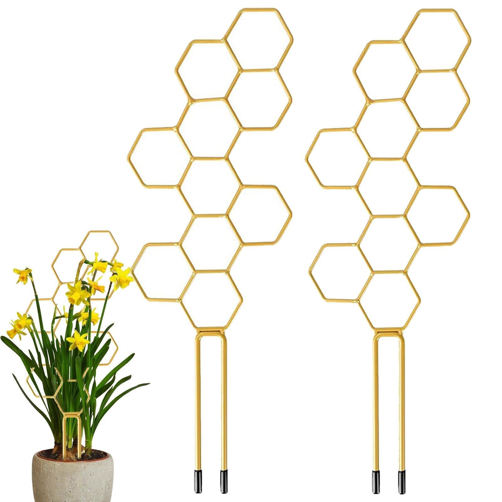 HENABLE Supporti Piante Metallici - Set Da 5 In Ferro Antiruggine Nero