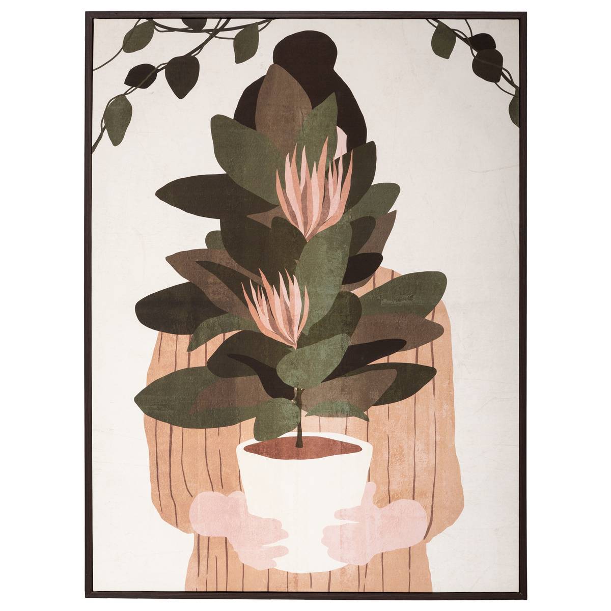 Cuadro Lienzo Enmarcado "Árbol" - Tamaño 40x50 Cm, Marco De Poliestireno Con Pan De Oro, Diseño Decorativo Para Interior