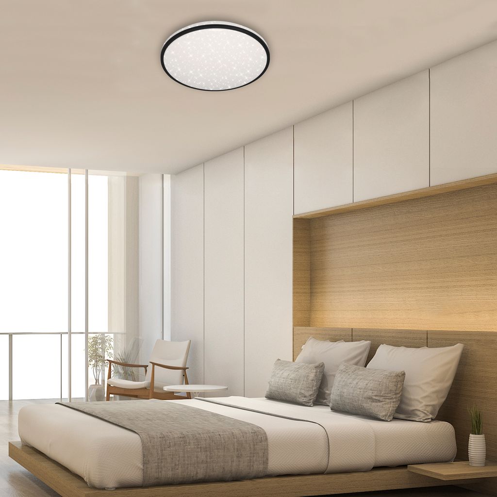 Plafonnier BRILONER LEUCHTEN SKIZO, 48 W, 4400 lm, IP20, noir, plastique, dimmable, avec télécommande, CCT, Ø 49,2 cm - 3