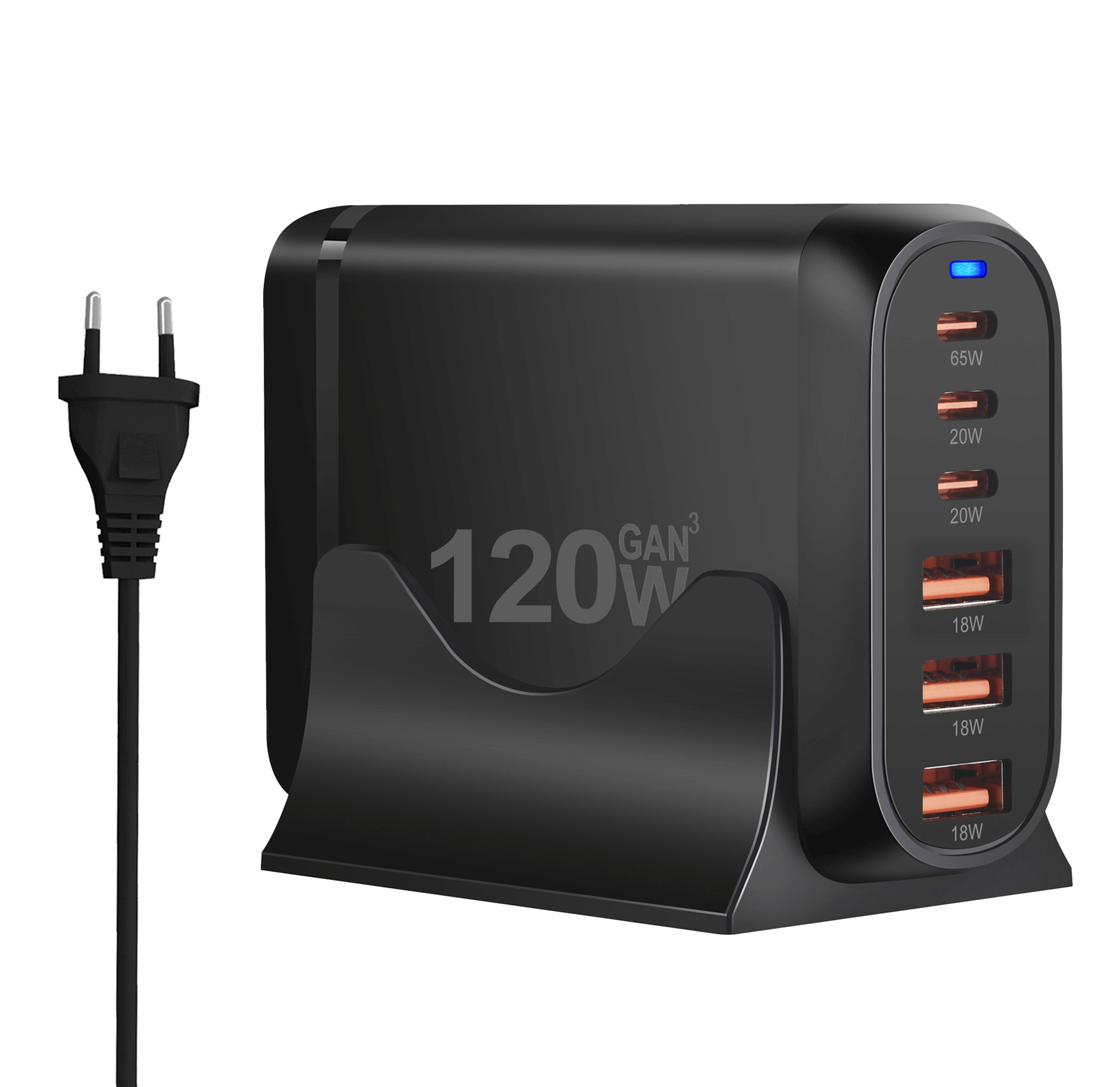 Ładowarka szybka GaN 120W USB-C + Quick Charge 3.0 Do iPhone, MacBook, laptop