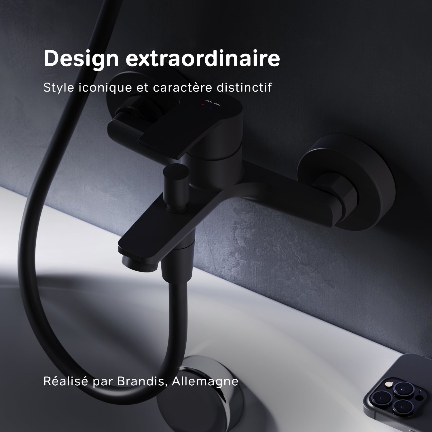 Mitigeur de baignoire mécanique Robinet salle de bain, mitigeur de bain, Chromé,Hit F8Y10022 AM.PM - 2
