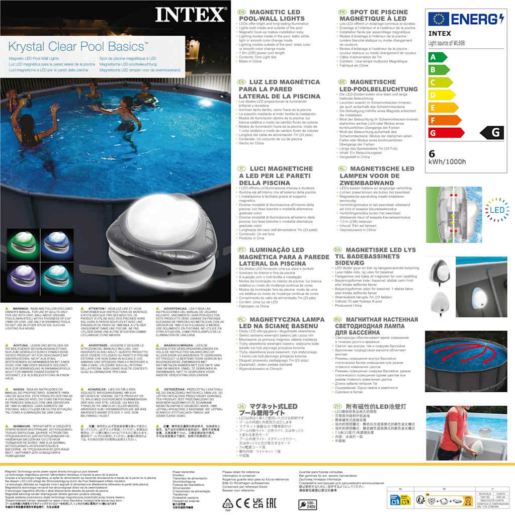 Luz led magnética 5 cores para piscinas INTEX - 9