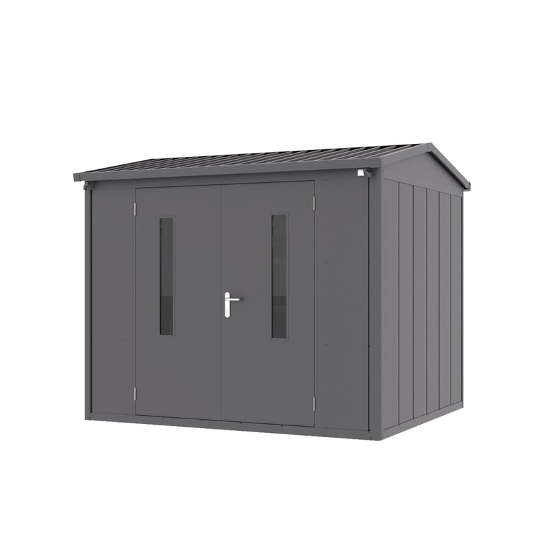 GFP Primeyard domek narzędziowy metalowy 263x228x231 cm domek ogrodowy dach dwuspadowy antracyt