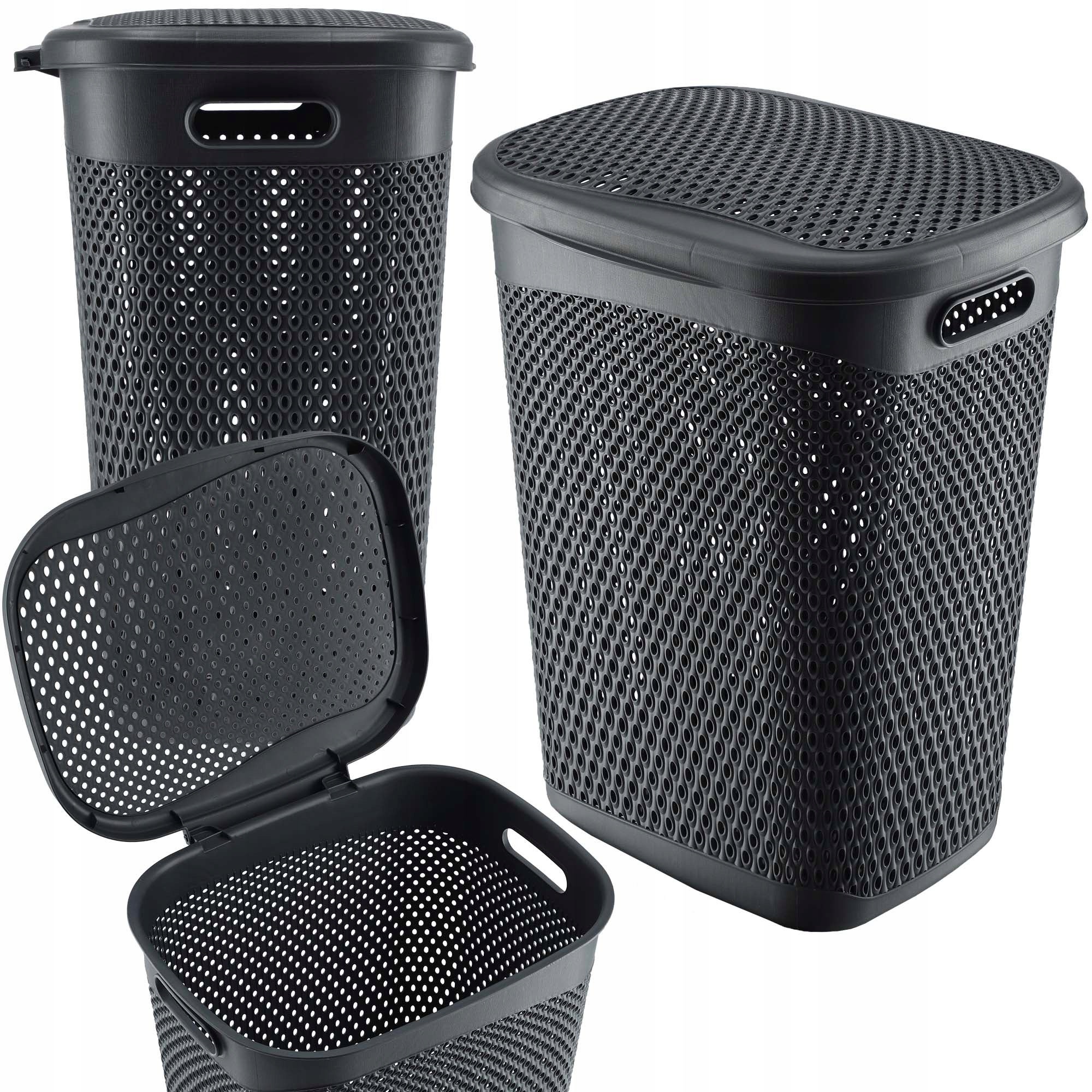 Yarebest Cesto Portaoggetti Impilabile in Plastica, Confezione da 6 Cesto Nero