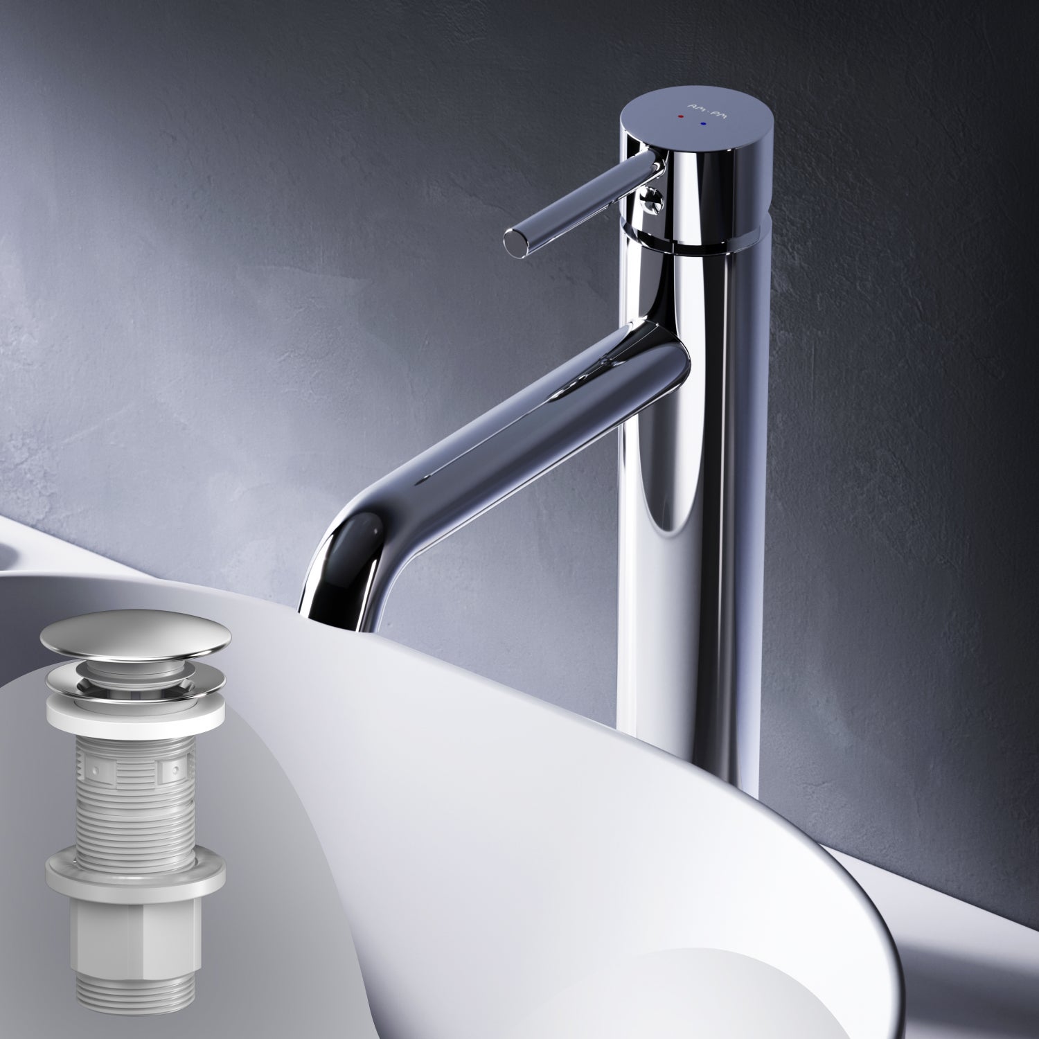 Jednouchwytowa bateria umywalkowa Spike z wyciąganym odpływem FPA92200 AM.PM