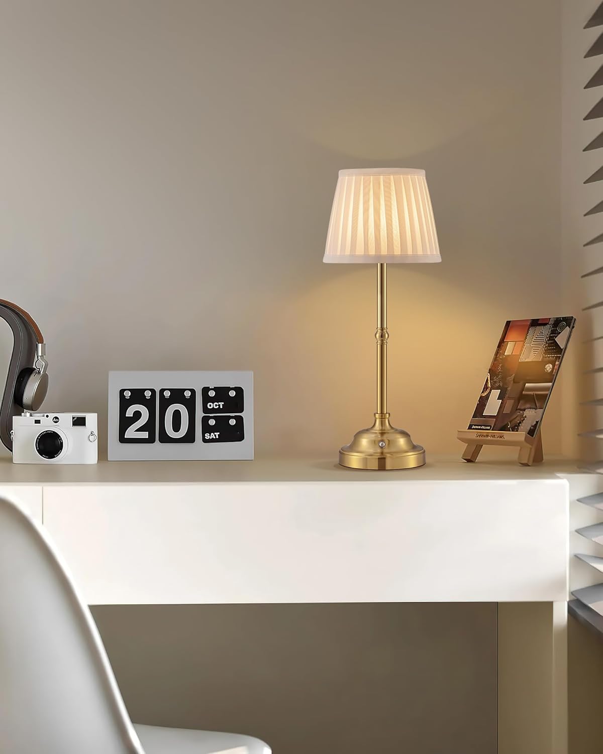 Ściemnialna bezprzewodowa lampa stołowa LED – lampka nocna w stylu retro – zasilana bateryjnie – 4000 mAh – odpowiednia do użytku wewnątrz i na zewną - 7
