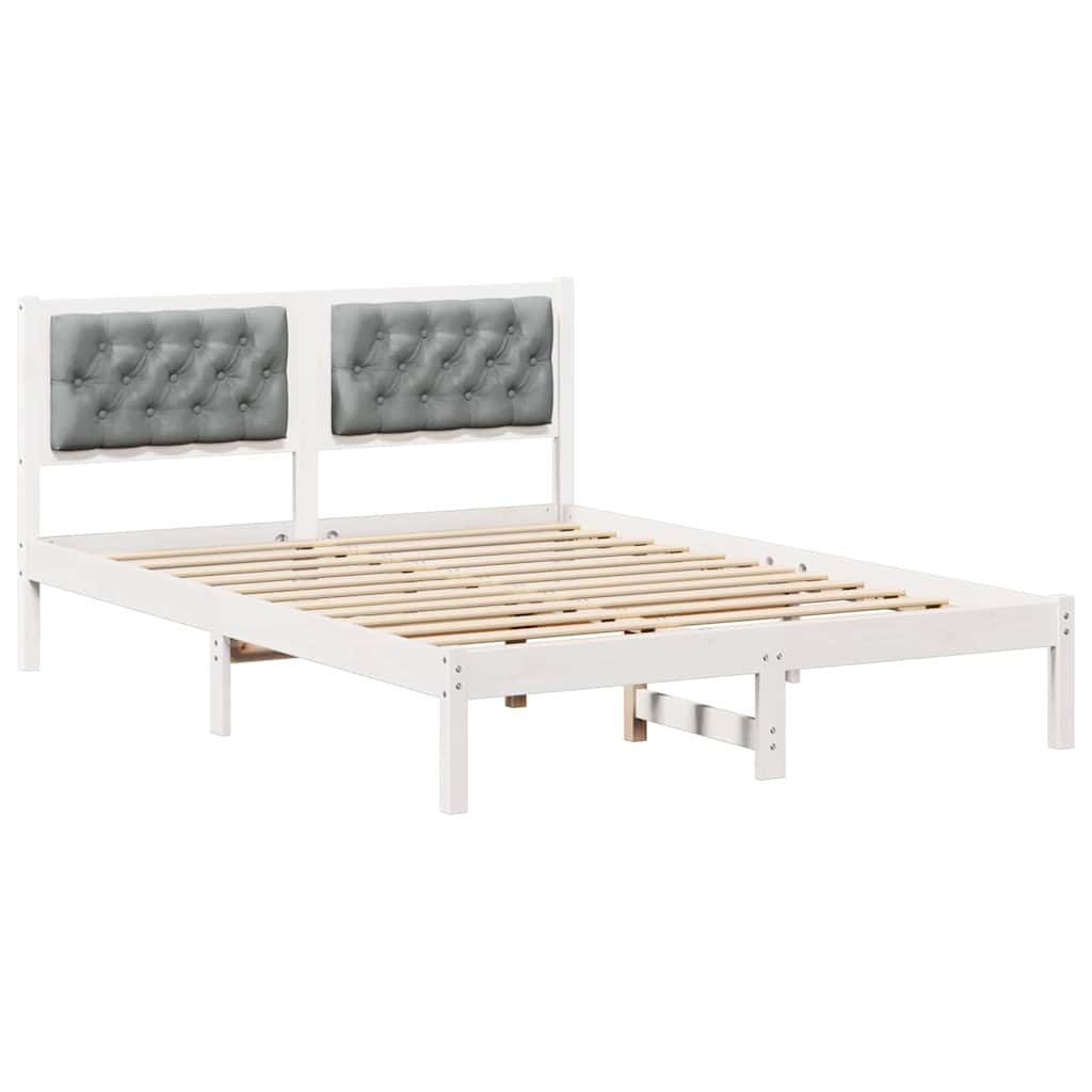 Cadre de lit Gris clair 140 x 200 cm Pin massif - 2