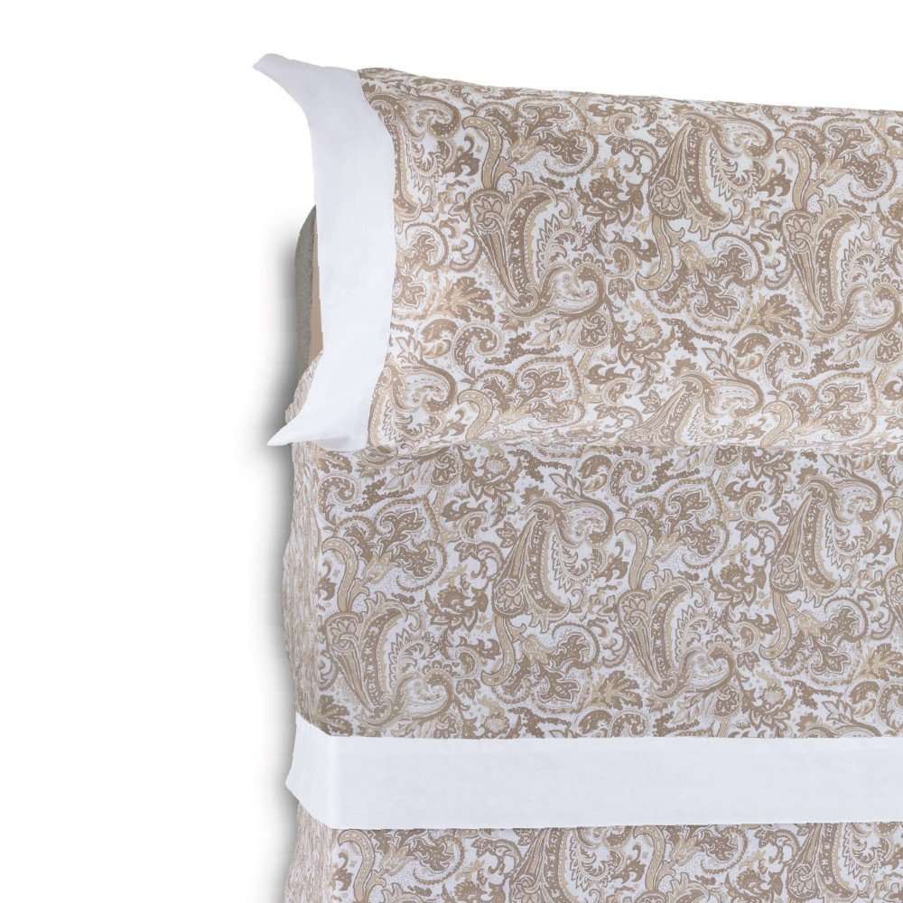 Nalui Ensemble de draps cama 150 Atenea Beige / Blanc Tissu en polycoton, lavable à 30º et facile à repasser. - 2