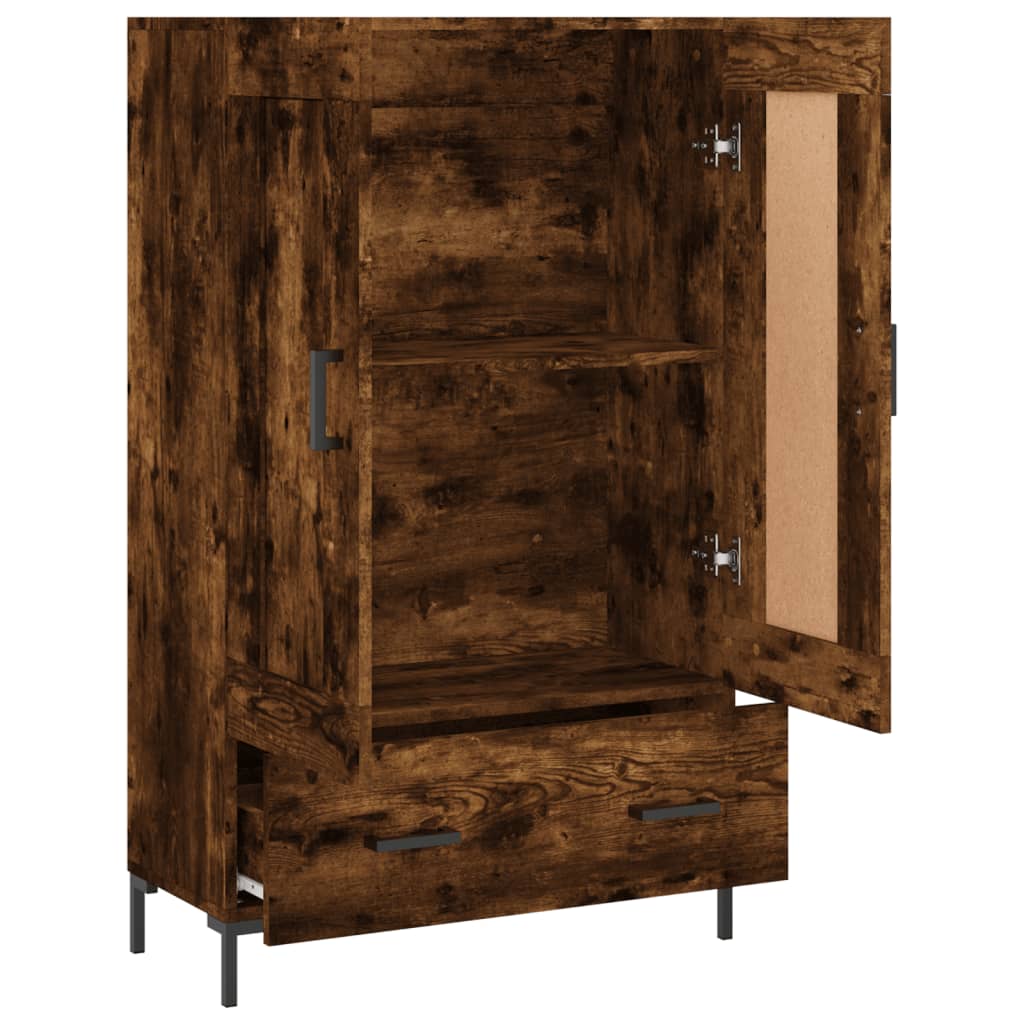 Credenza alta in rovere affumicato 69,5x31x115 cm in multistrato - 6