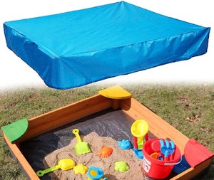 Housse De Bac à Sable 150x150x20 Cm – Bâche Imperméable Oxford 210D, Cordon De Serrage, Anti-UV, Pour Jardin