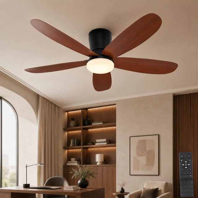 Ventilador de techo con luz LED 106 cm, regulable 3000-6500K motor DC silencioso 6 velocidades, mando y app Salón Dormitorio