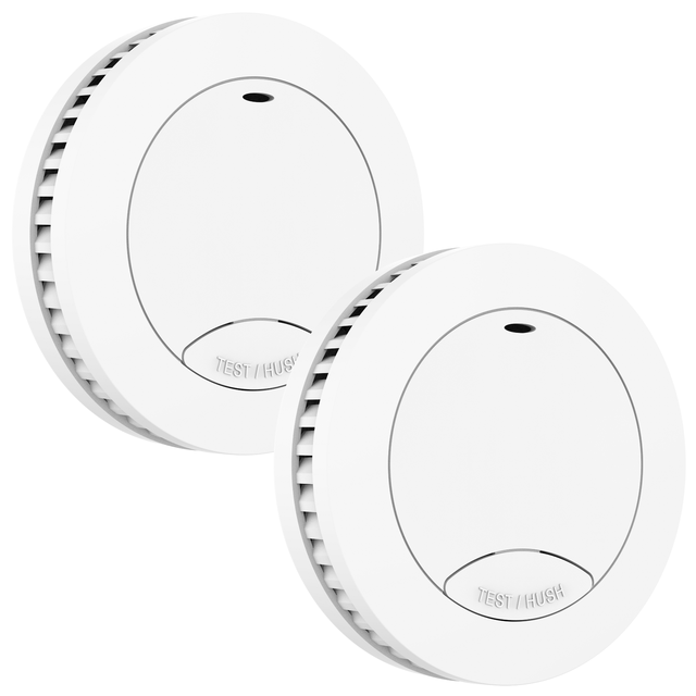 Aroha Safety Pro Mini Rilevatore di Fumo - Batteria da 10 Anni - Sensore Fumo - Allarme Anticendio - 2 pezzi