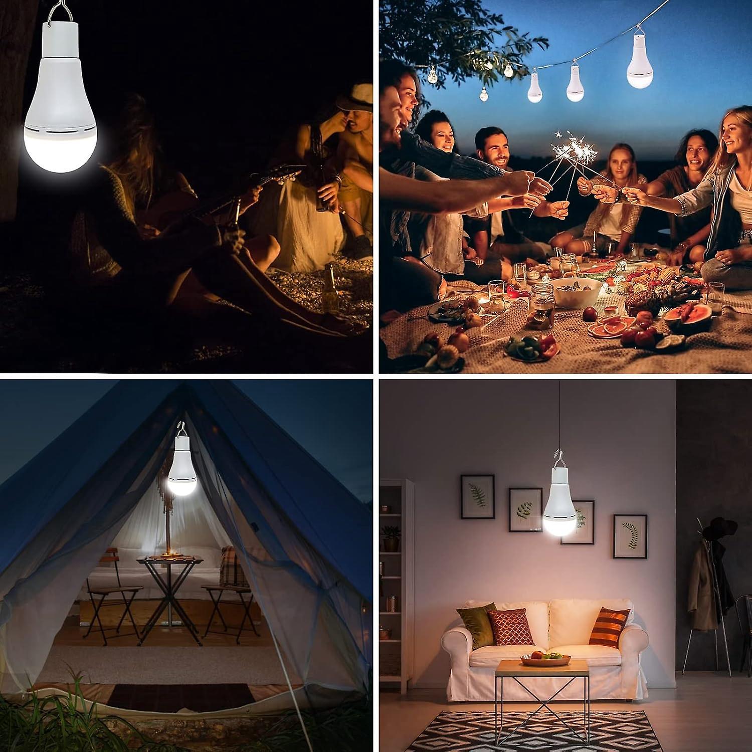 Ampoules LED rechargeables USB, lampe de camping portable Afoskce avec minuterie à distance, 5 modes d'éclairage, avec crochet - 5