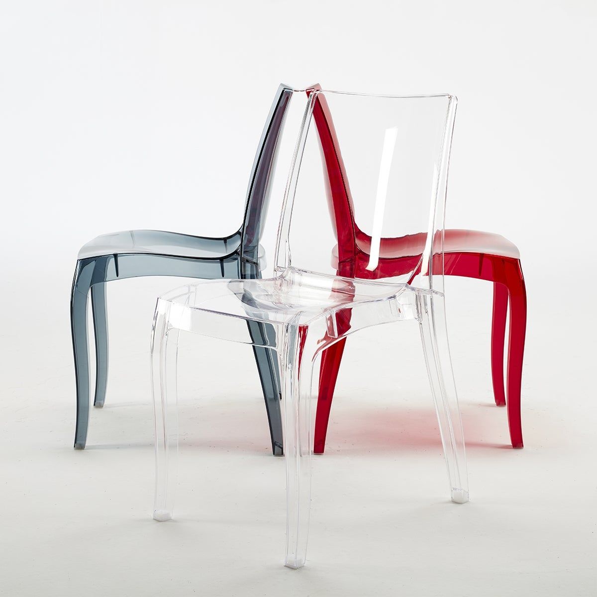 Chaise salle à manger bar transparent empilable Cristal Light polycarbonate Grand Soleil Design - 9