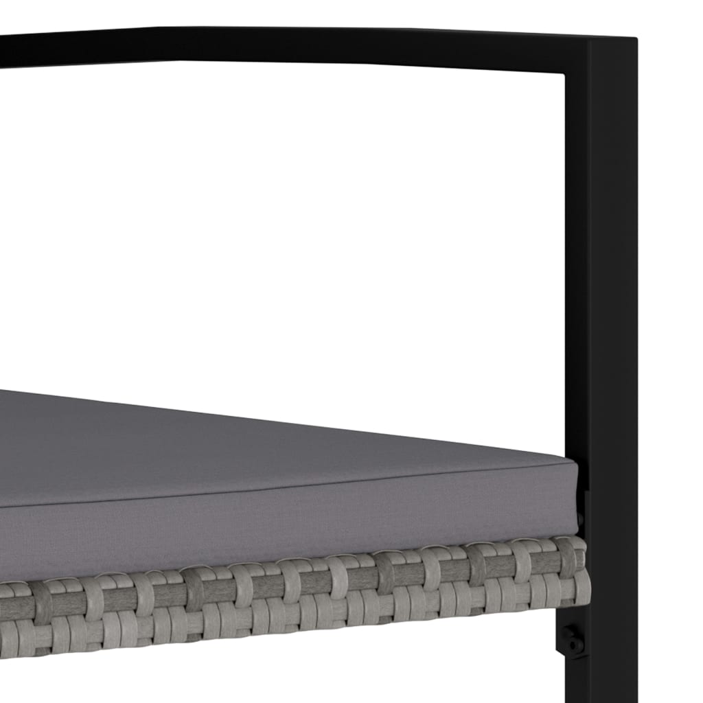 Set sala da pranzo da giardino mobili da esterno 9 pezzi in resina midollino grigio 02_0014128 - 8