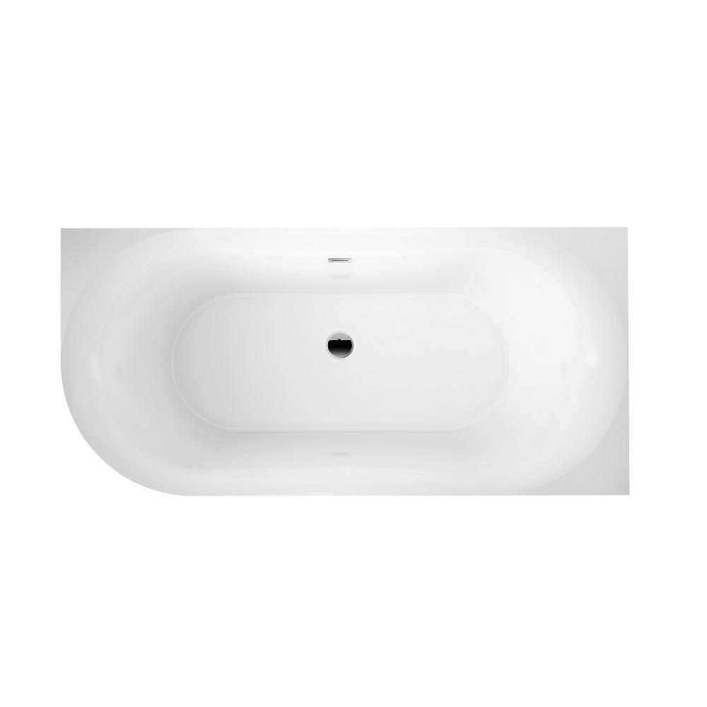 Baignoire semi-îlot design ELIZABETH blanche 170 cm Angle à droite - 9