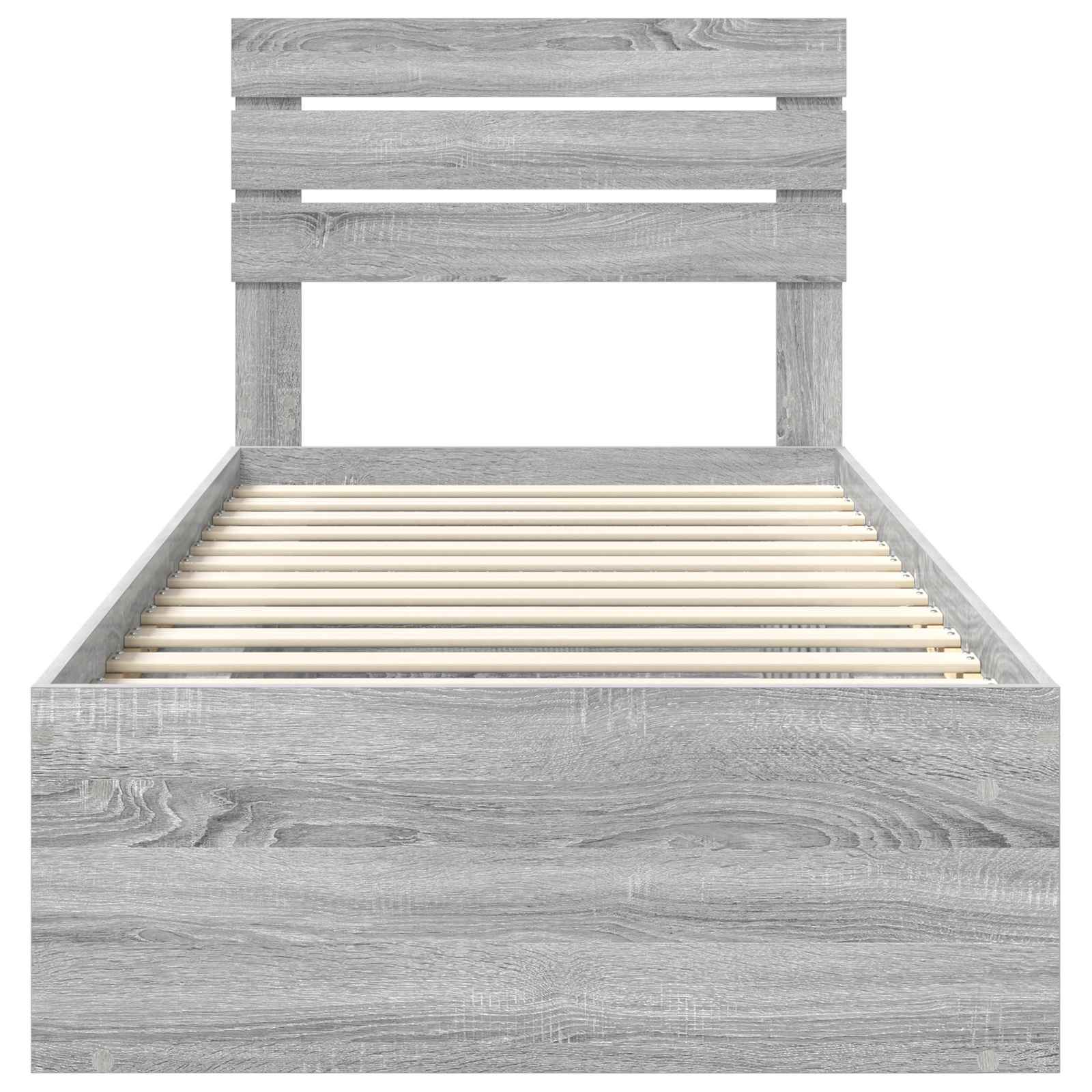 Cadre de lit gris 75 x 190 cm, pin massif - 7