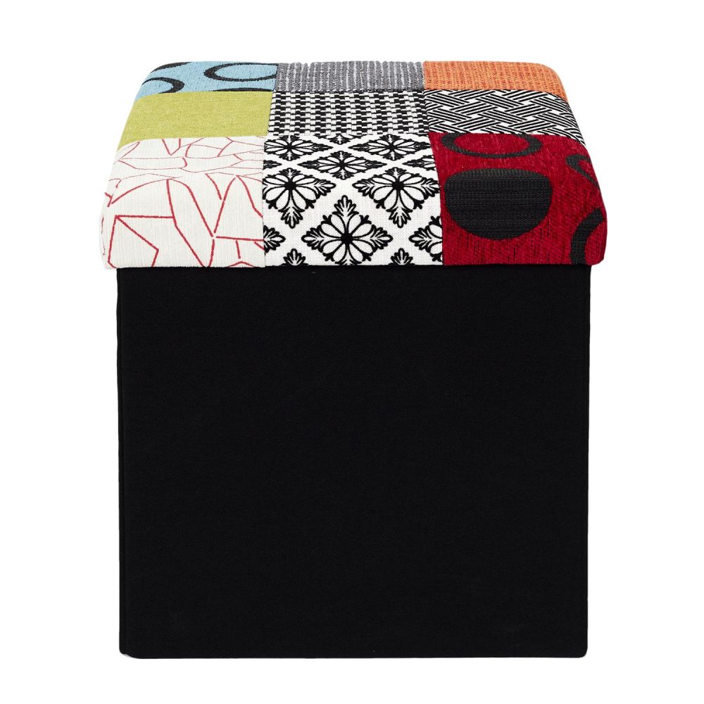 Pouf pliable coffre de rangement Patchwork - 3