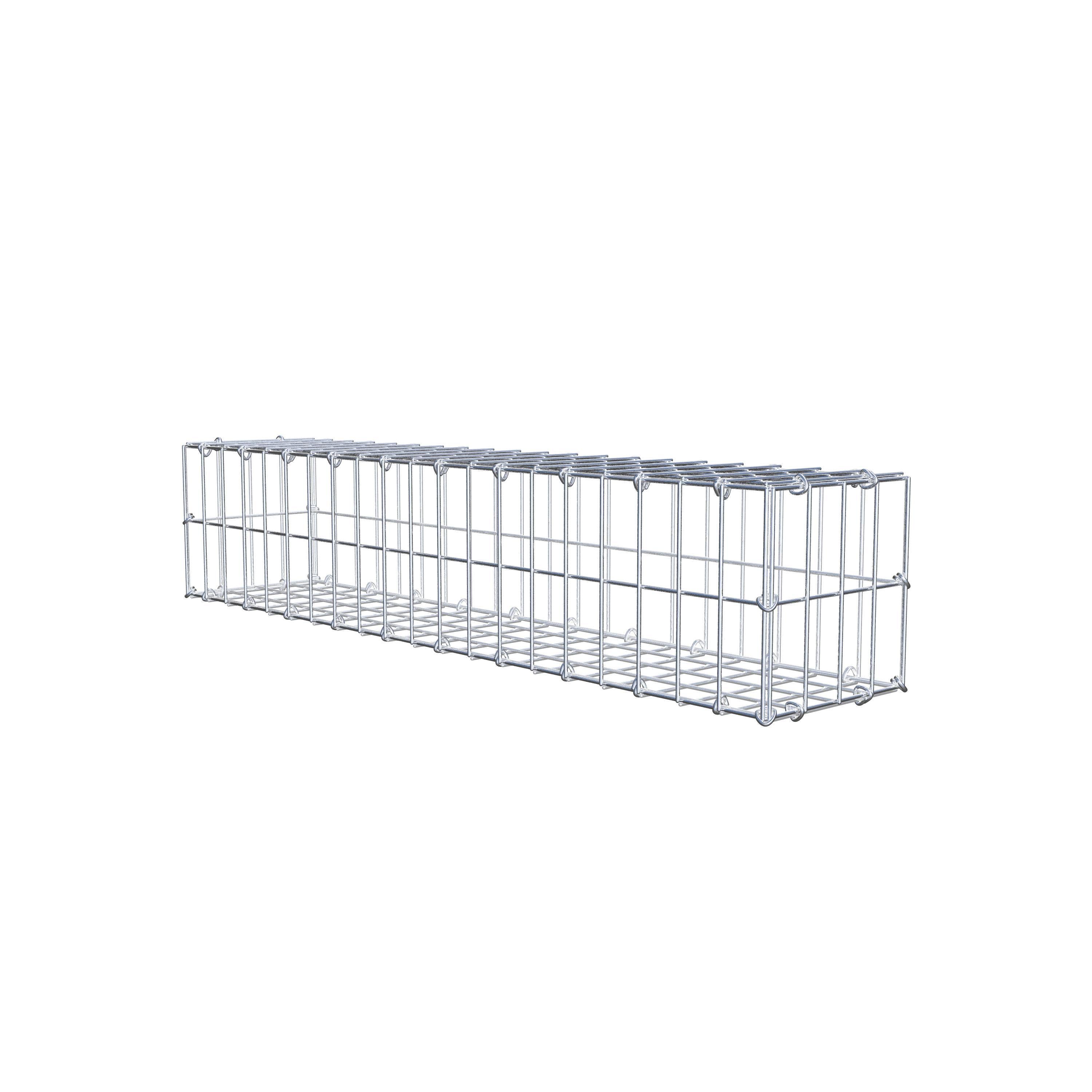 Gavión de acero galvanizado 100x20x20cm (LxAxP), malla 5 x 10cm, Anillo en C, jaula metálica para muro o jardín - 7