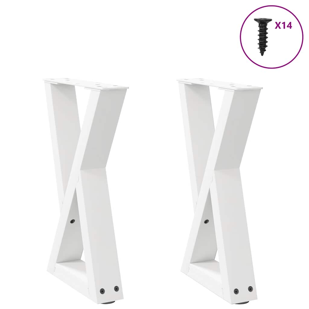 Nogi do stolika kawowego 2 szt. Białe 38x(42-43,3) cm Stal vidaXL