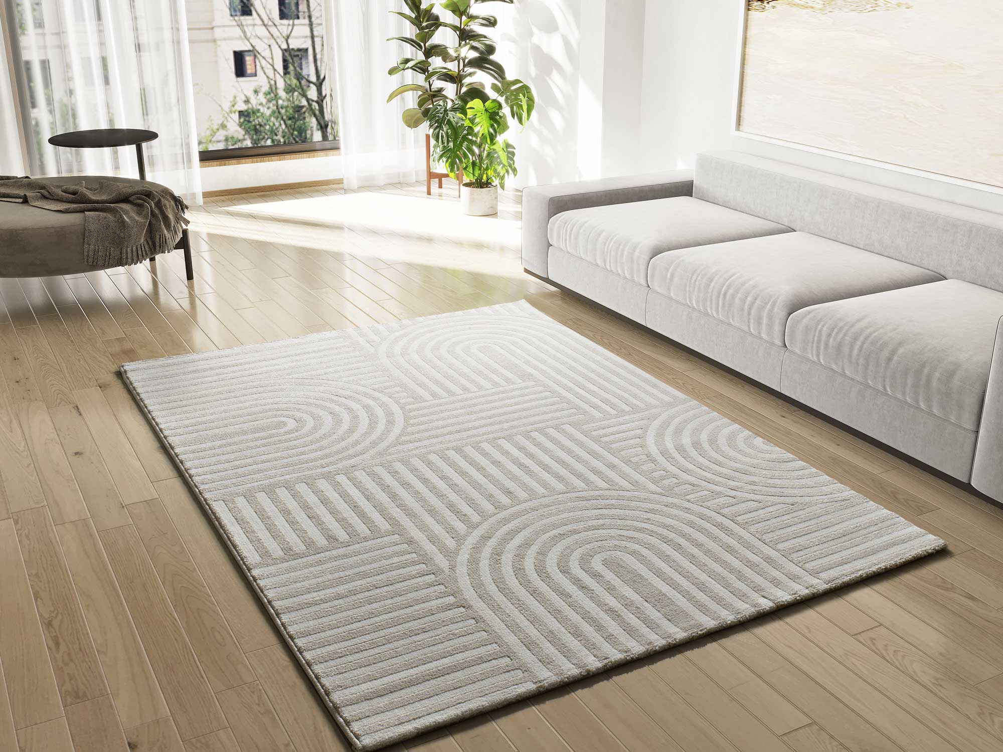 Alfombra interior blanco rectangular 80 x 150 cm zen escandinavo - atticgo