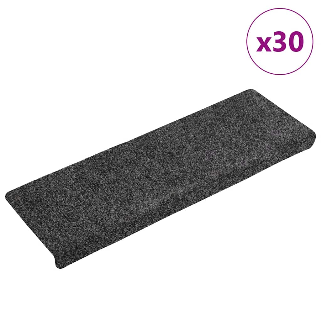 Tapis d'escalier autocollants 30 pcs | Paillasson d'escalier | Tapis de marche gris 65x21x4 cm CFW647097 - 2