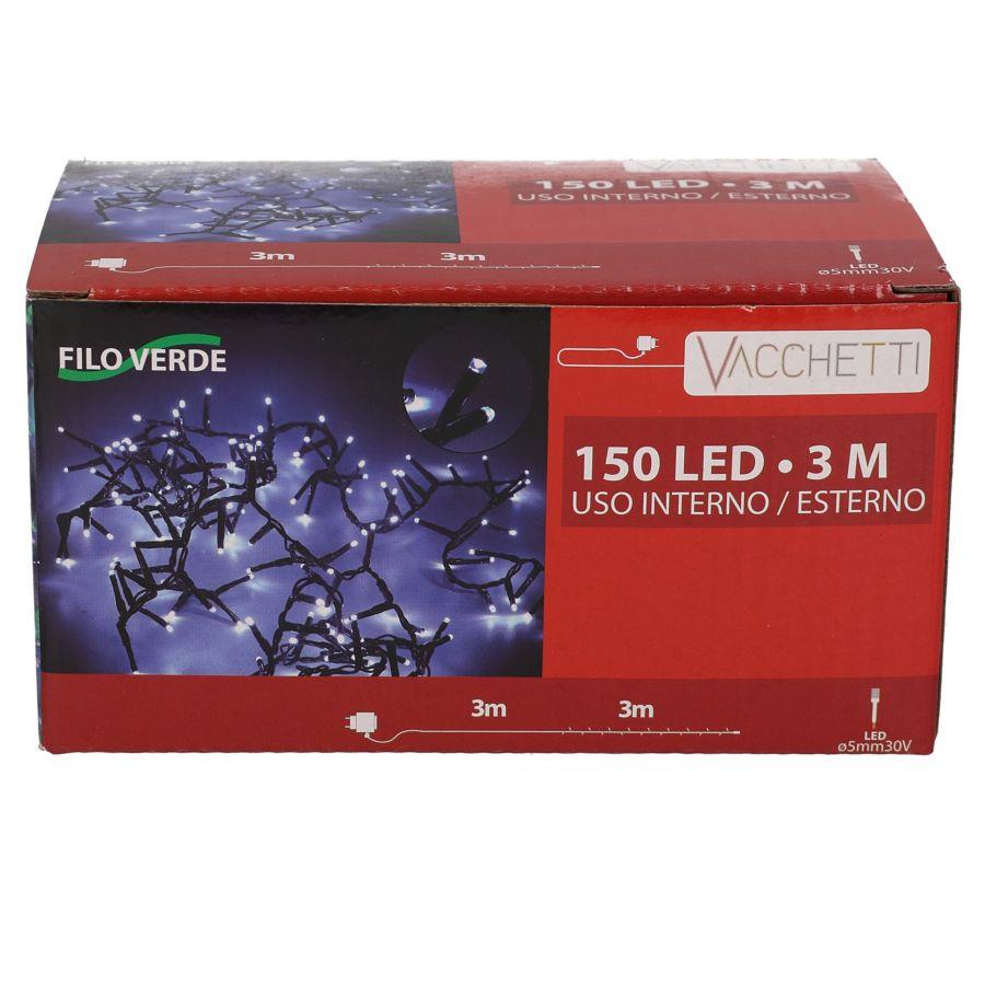 Fil lumineux 150 LED blanc froid fixe cm300 al. usage externe fixe - 3