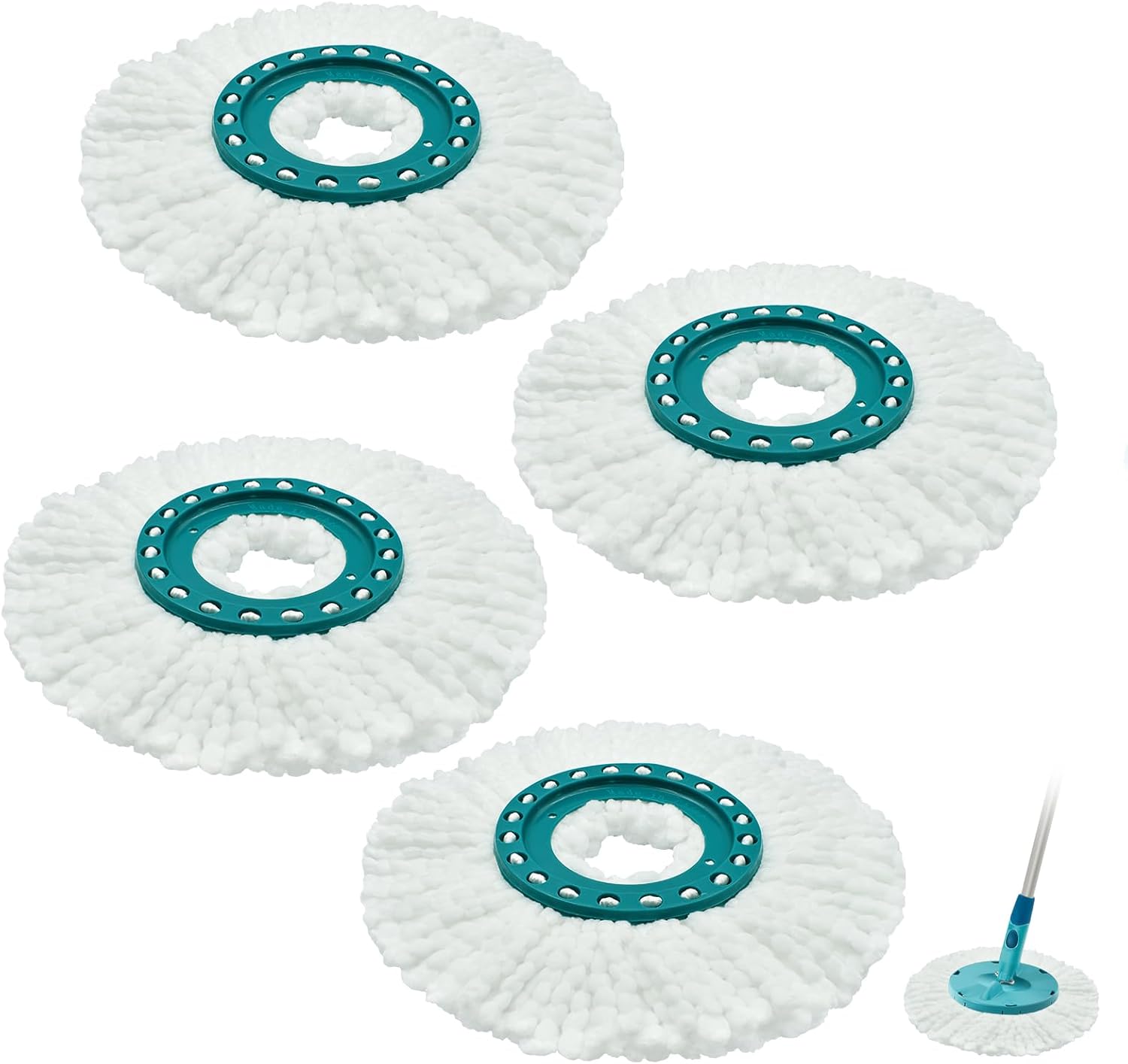 Wymienne głowice mopa kompatybilne z mopem Clean Twist Disc marki Leifheit, wymienne głowice mopa z mikrofibry
