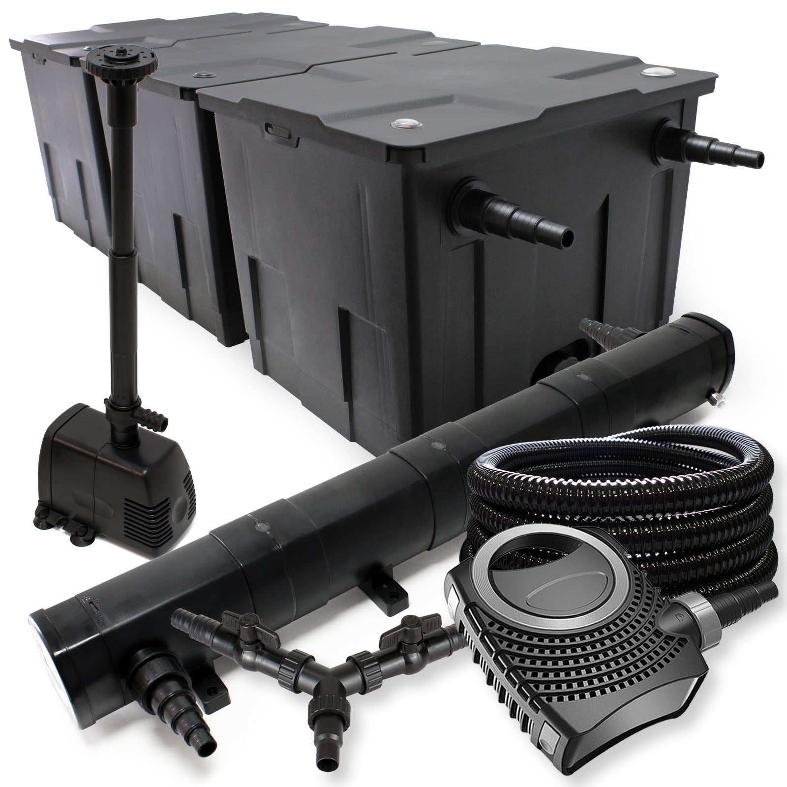 Kit Filtrazione Laghetto SunSun 90000L - Filtro Biologico Con Pompa 10000L/h E Chiarificatore UV 72W