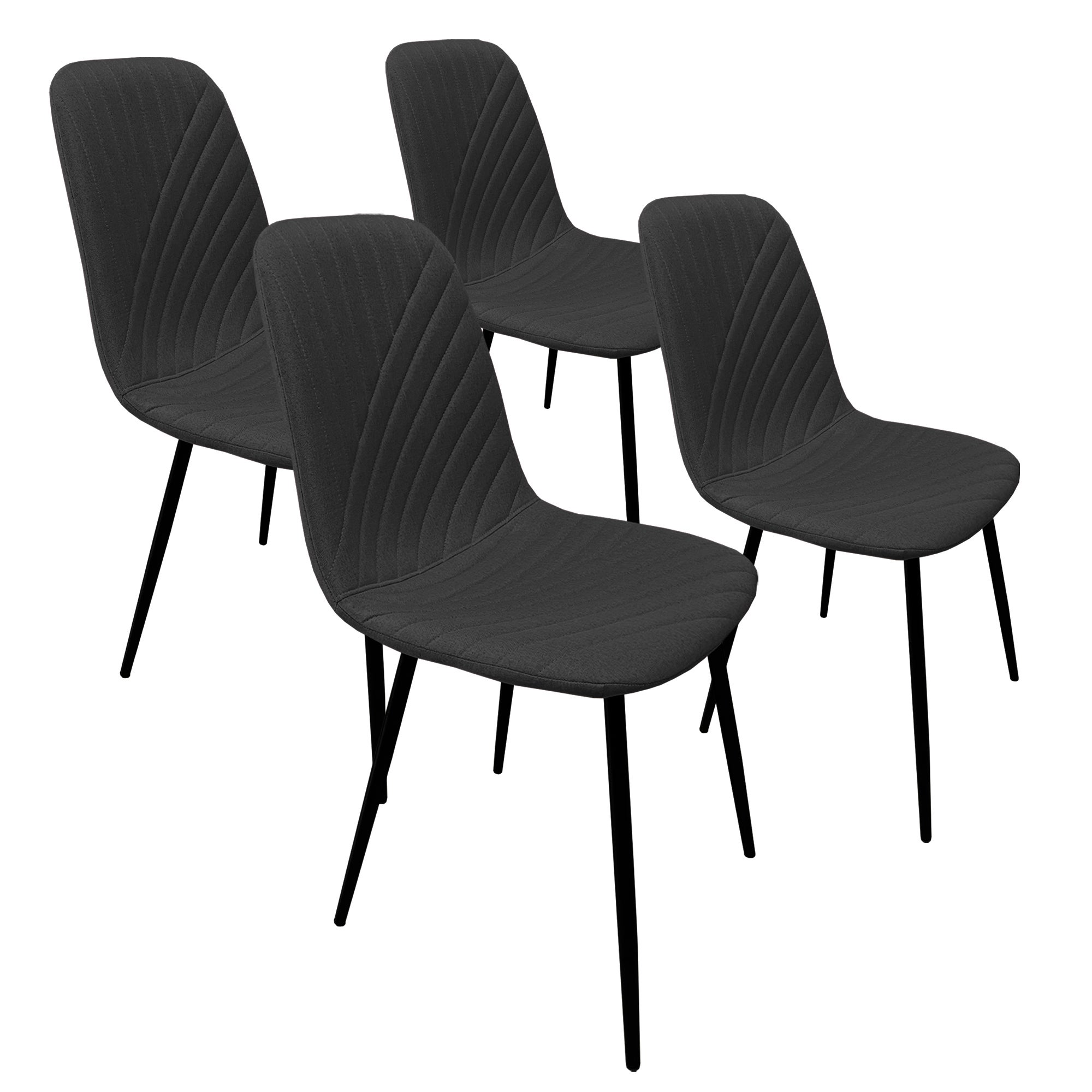 Ensemble Table à manger 1 Table 4 chaises en velour-Rectangulaire Ensemble Table et chaises pour Salle à Manger Design moderne - Maison