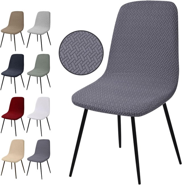 Ulisem4 Pcs Housse De Chaise Extensible En Jacquard Housse Assise Chaise Pour Salle A Manger Amovibles Et Lavables Avec Sangles De Dossier 87980327