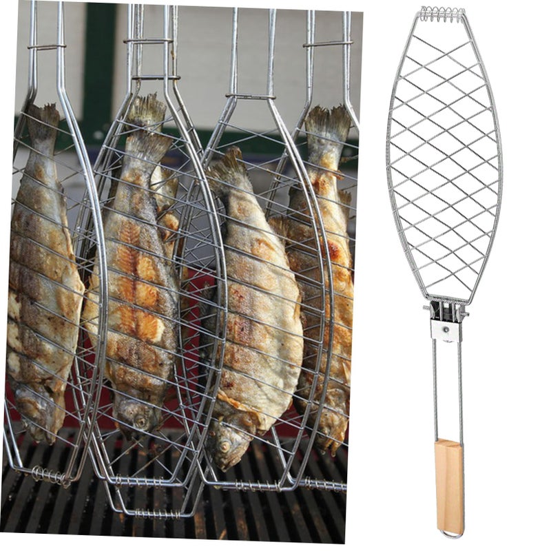 1 kosz do grillowania z uchwytem, lekki, przenośny i wielofunkcyjny, do grillowania na kempingu i grillowania ryb