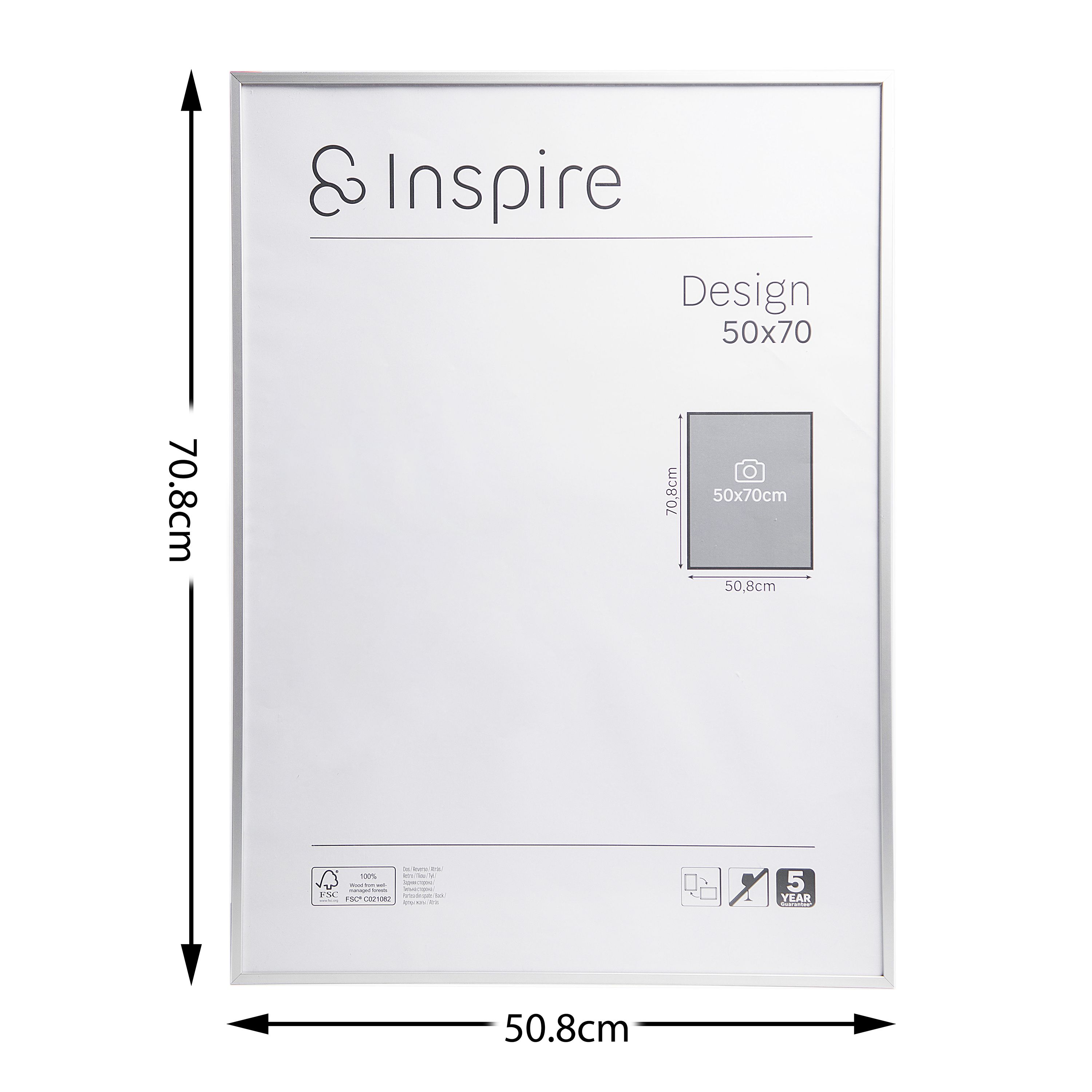 INSPIRE - Cadre photo DESIGN H.70 x l.50 cm - Aluminium - Argent - 3